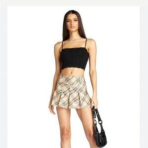 I.AM.GIA Tan and Black Plaid Top